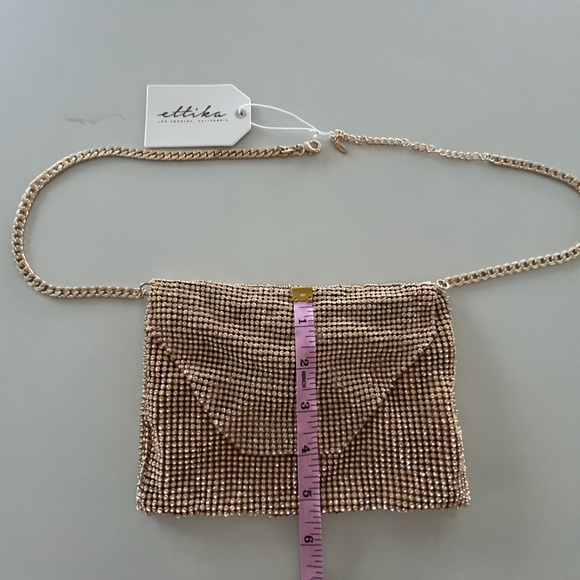 Ettika - Gold Metallic & Crystals Belt Bag / Shoulder Bag from REVOLVE - NWT - Picture 10 of 15